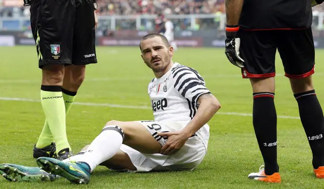 JUVE: BONUCCI PIù GRAVE DEL PREVISTO, PER ALVES DIAGNOSI CONFERMATA.